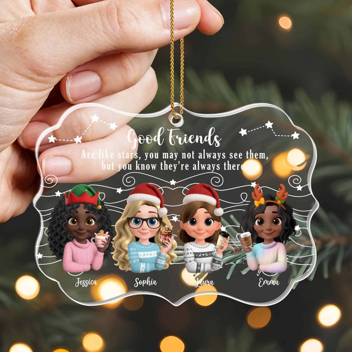 Good Friends Are Like Stars, Christmas Ornament