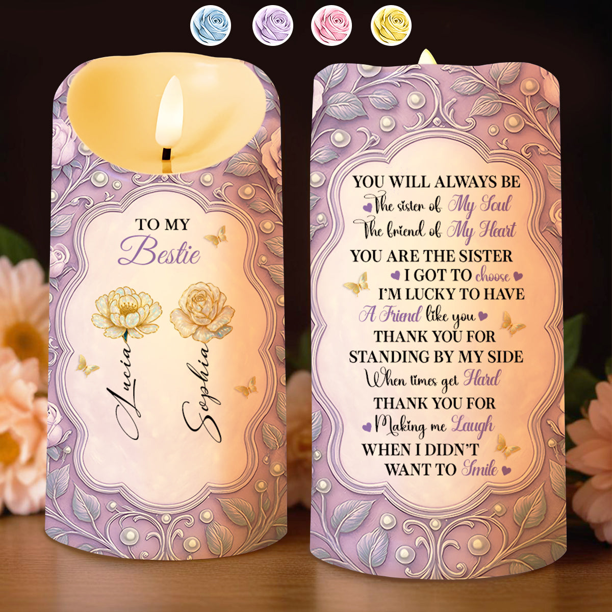 To My Bestie, Sister Of My Soul, Friend Of My Heart, Roses