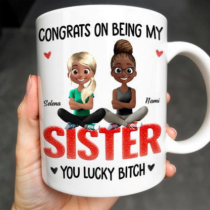 Congrats On Being My Bestie, Two Animated Girls Design