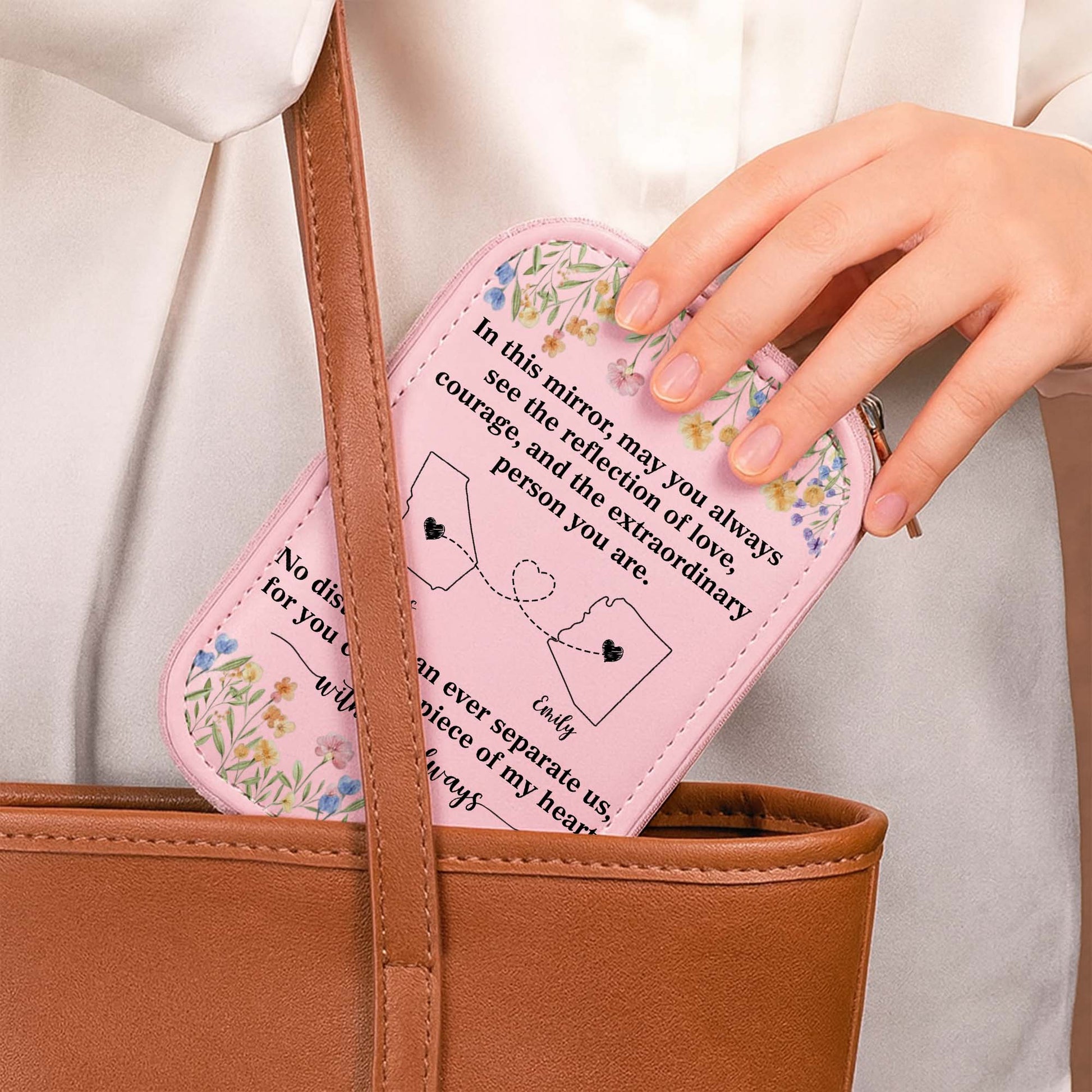 In This Mirror, May You Always See Love and Courage, Flowers and Heart