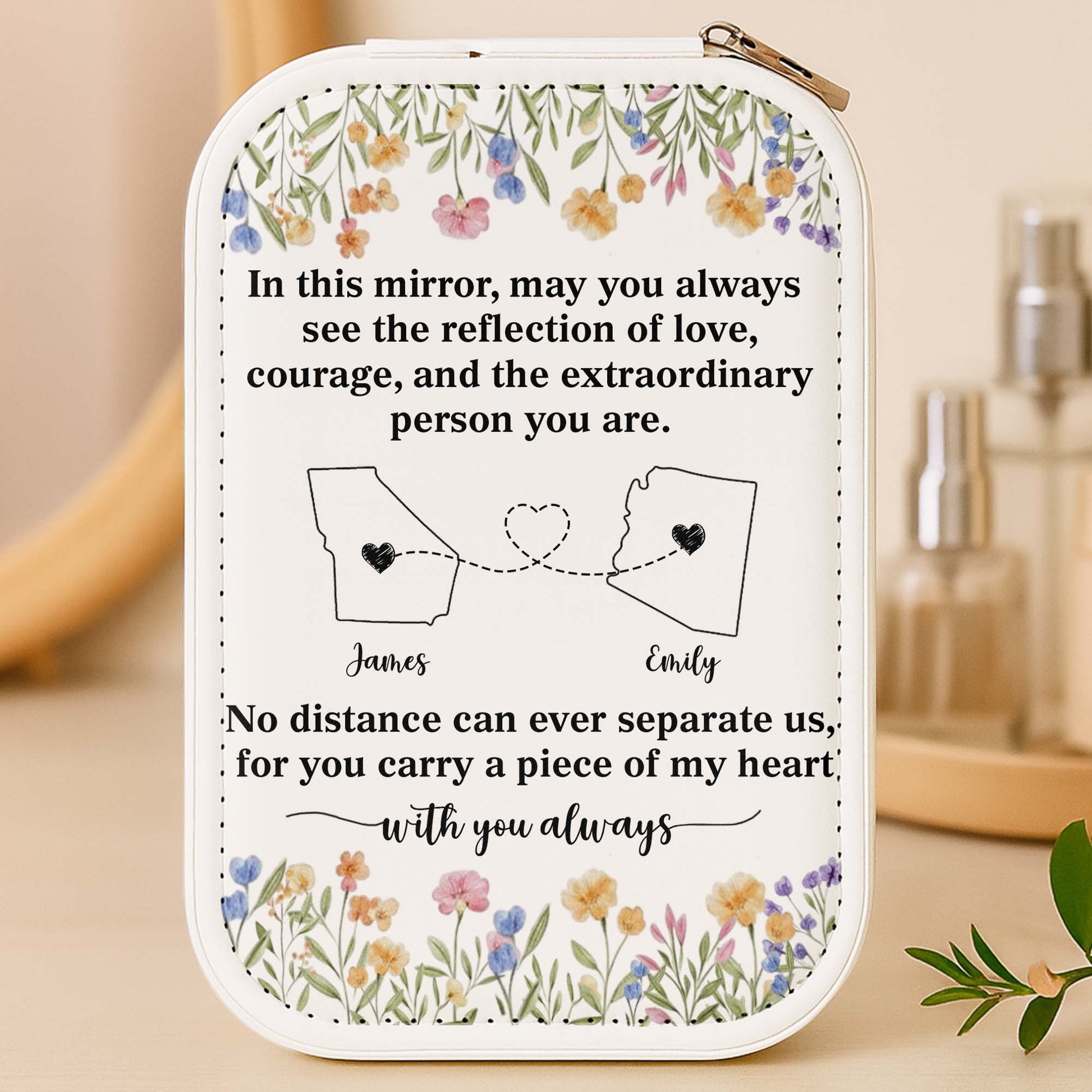 In This Mirror, May You Always See Love and Courage, Flowers and Heart