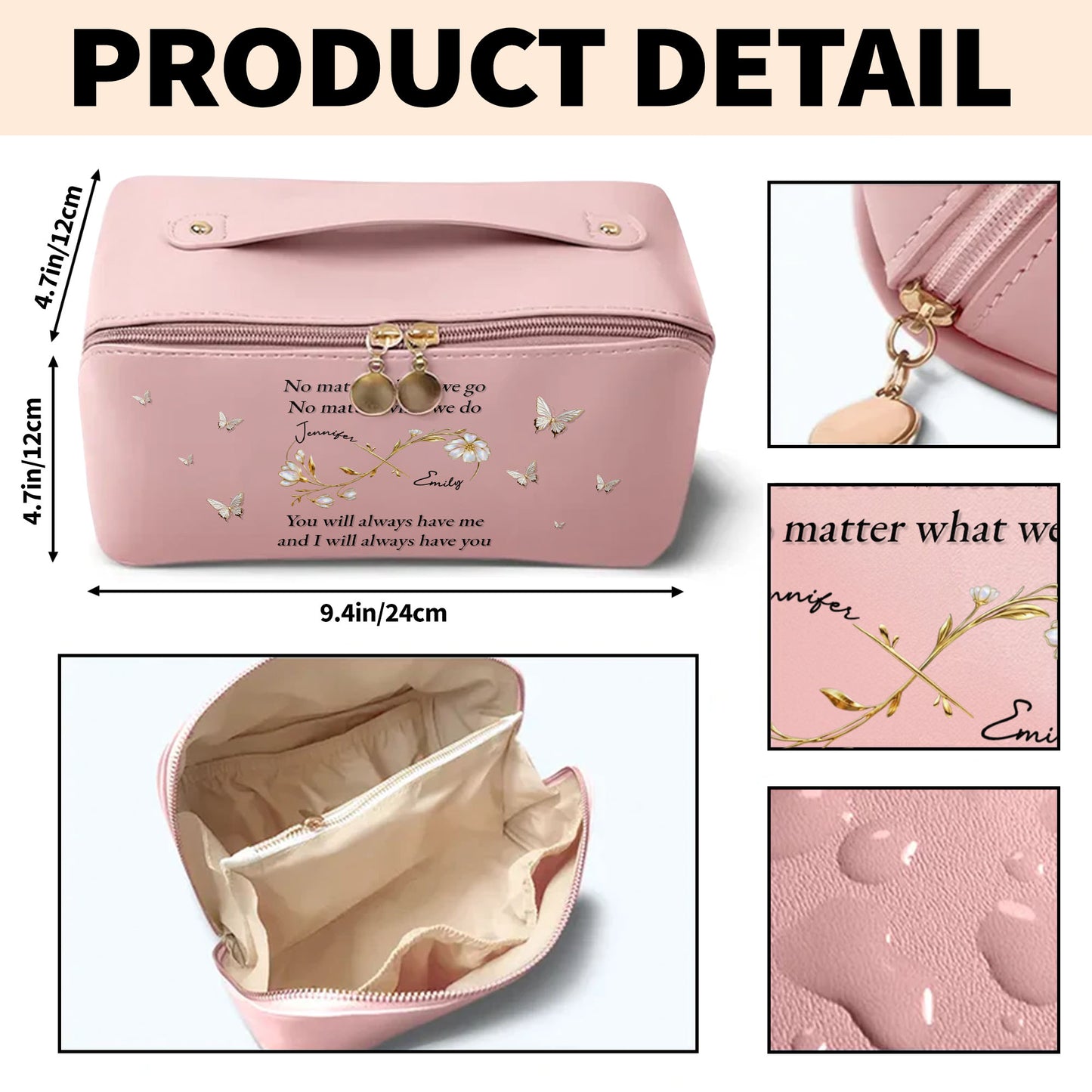 No Matter Where We Go, Butterfly And Floral Frame Design