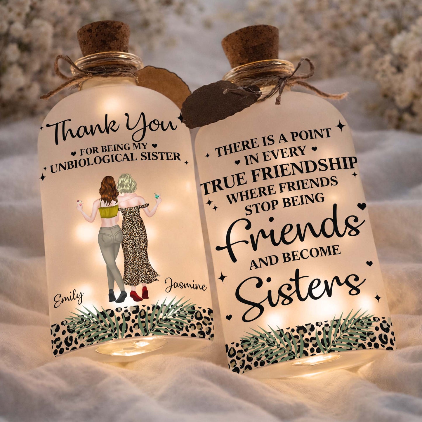 Thank You For Being My Unbiological Sister Best Friends With Leopard Print