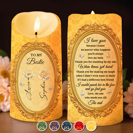 To My Bestie With Flowers And Butterflies