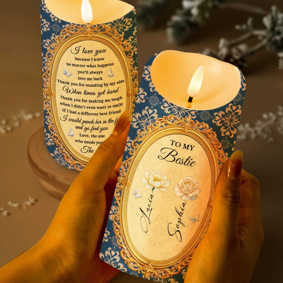 To My Bestie With Flowers And Butterflies