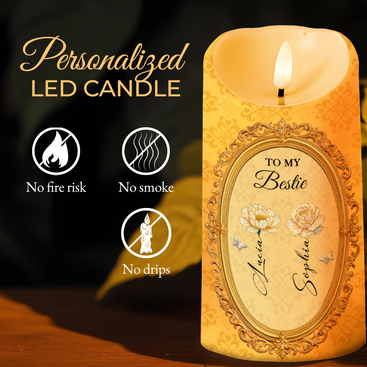 To My Bestie With Flowers And Butterflies