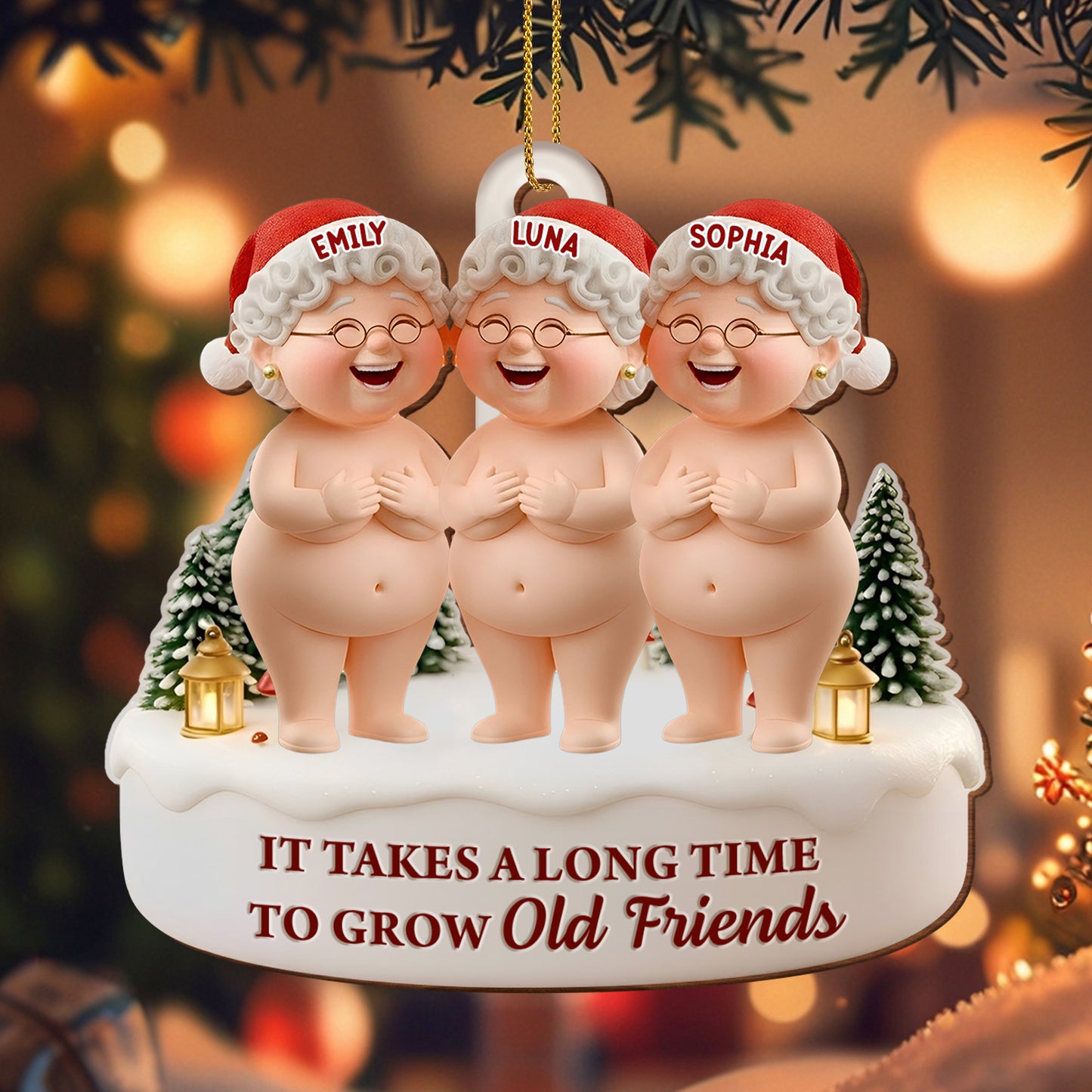 It Takes A Long Time To Grow Old Friends Santa Hats