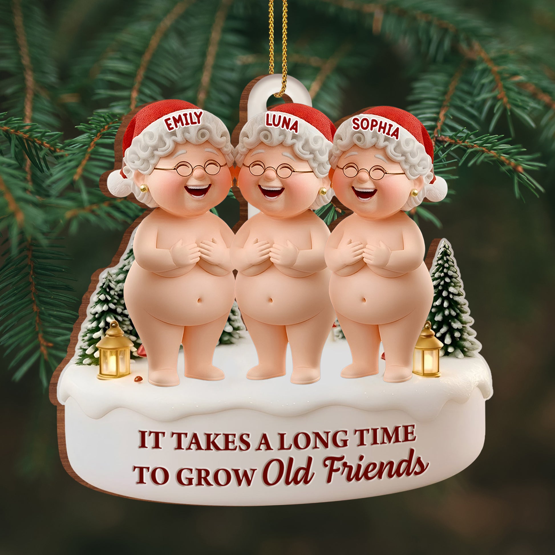 It Takes A Long Time To Grow Old Friends Santa Hats