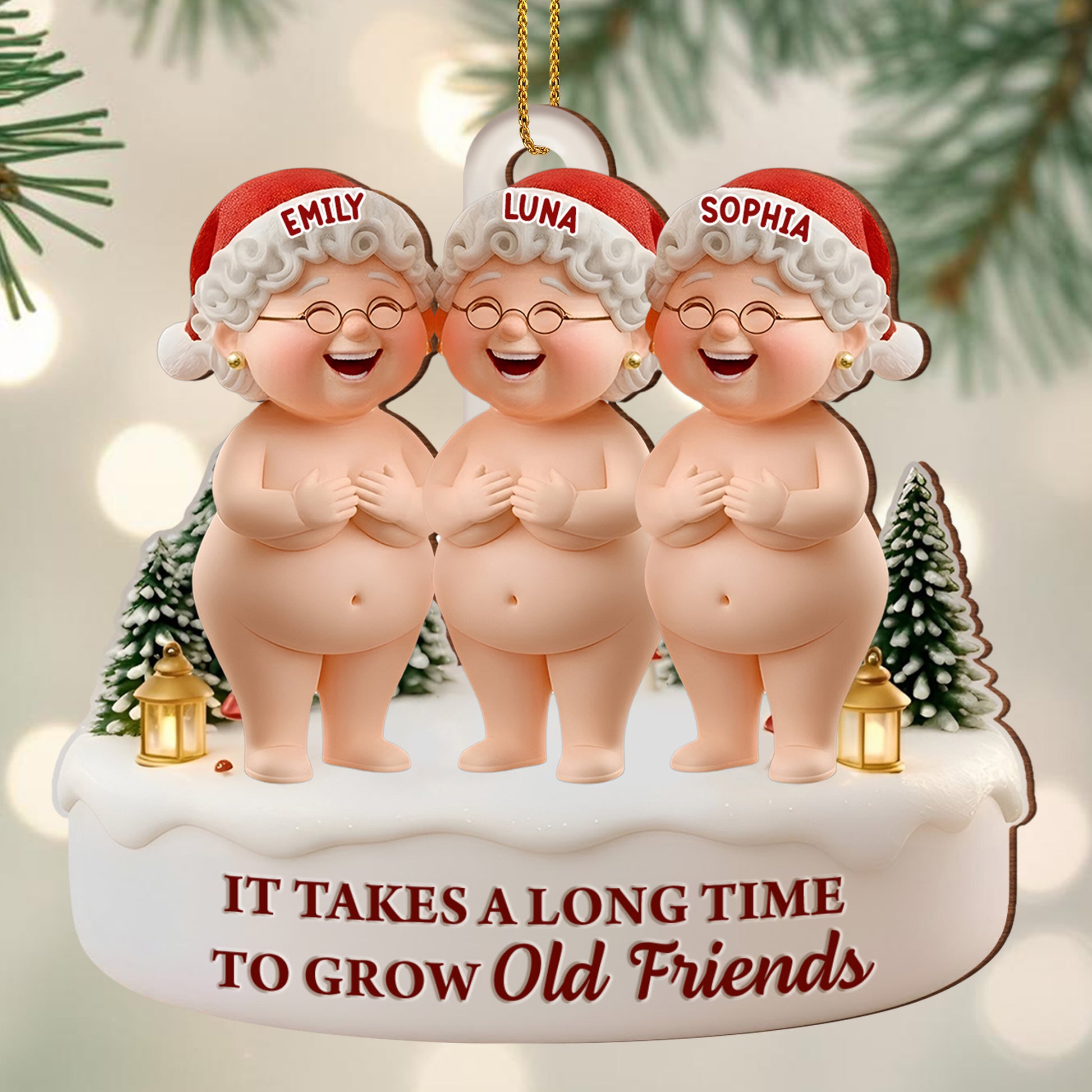 It Takes A Long Time To Grow Old Friends Santa Hats