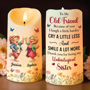 To My Old Friend Thank You For Being My Unbiological Sister With Flowers And Butterflies