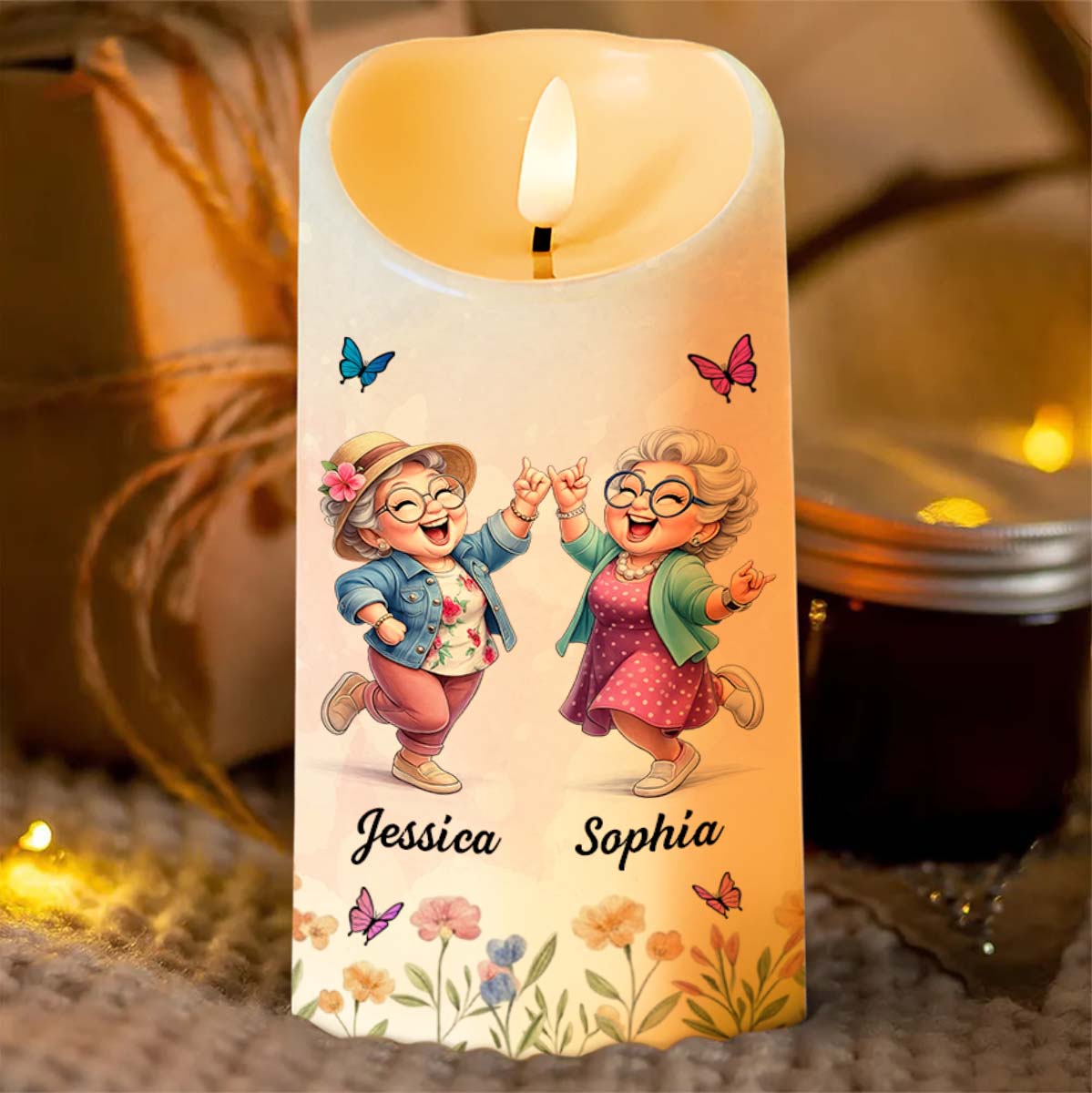 To My Old Friend Thank You For Being My Unbiological Sister With Flowers And Butterflies