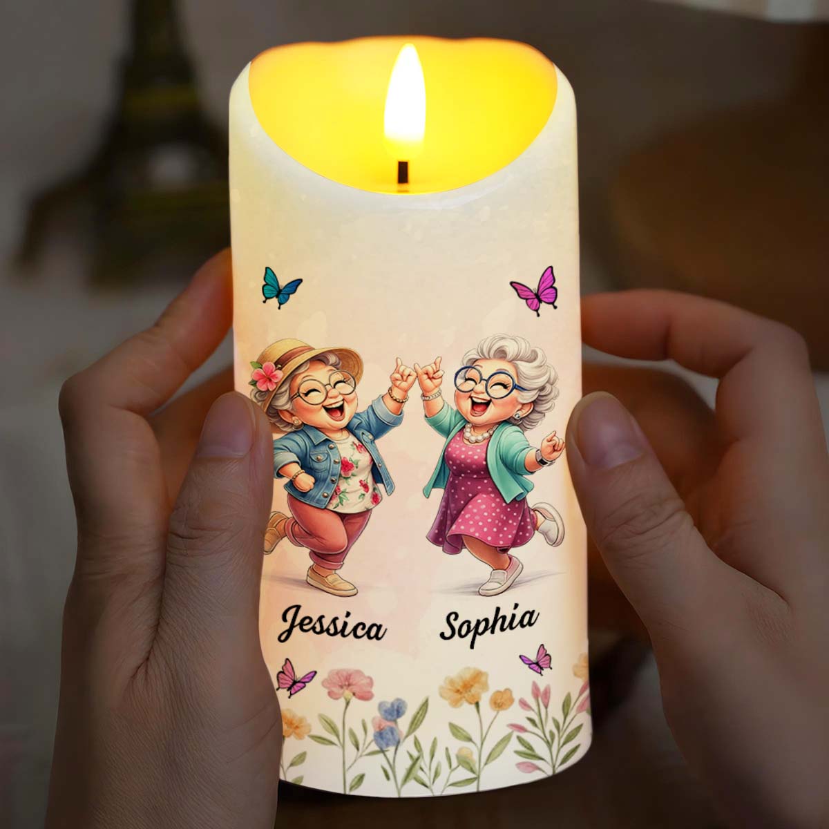 To My Old Friend Thank You For Being My Unbiological Sister With Flowers And Butterflies