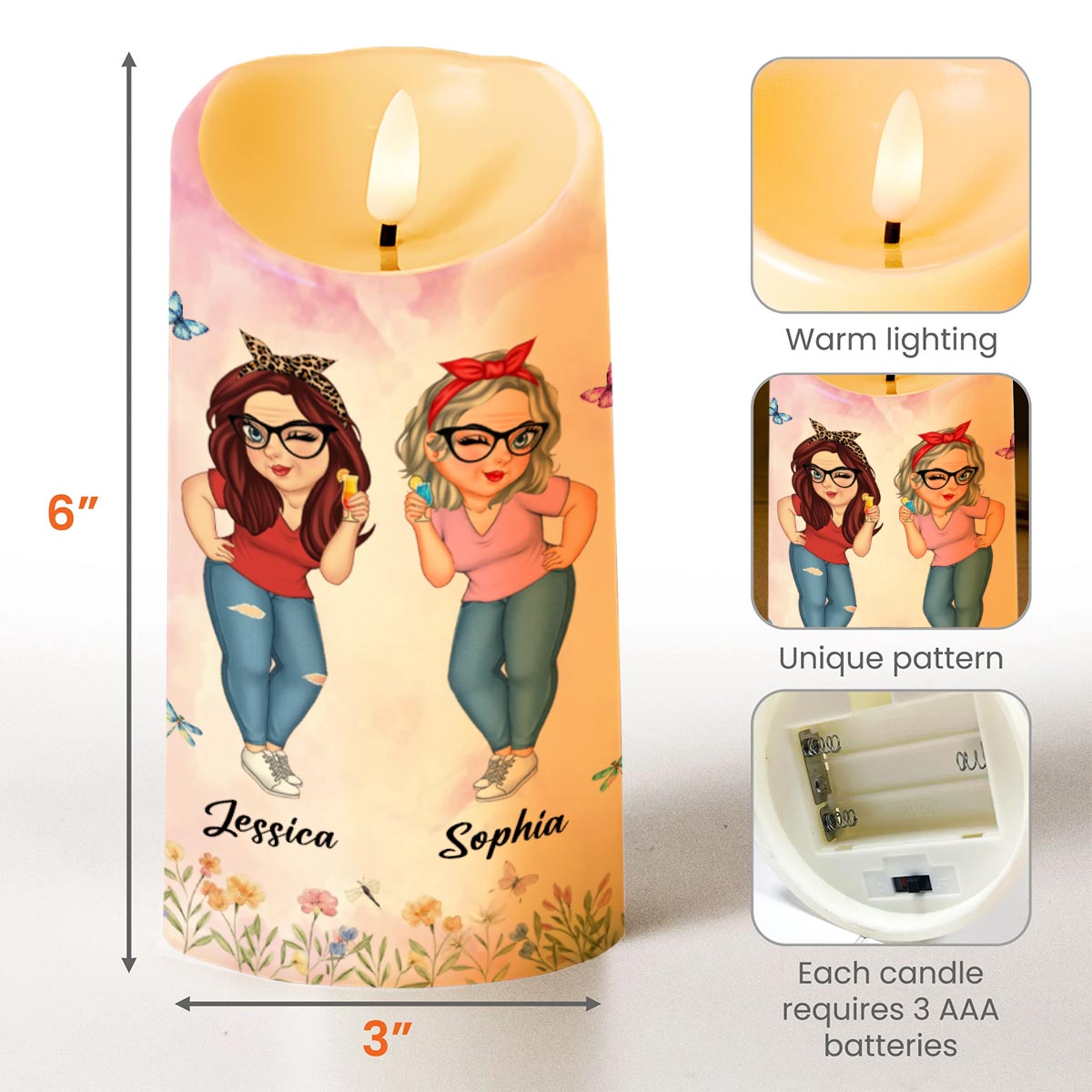 To My Old Friend, Unbiological Sister With Flowers And Butterflies