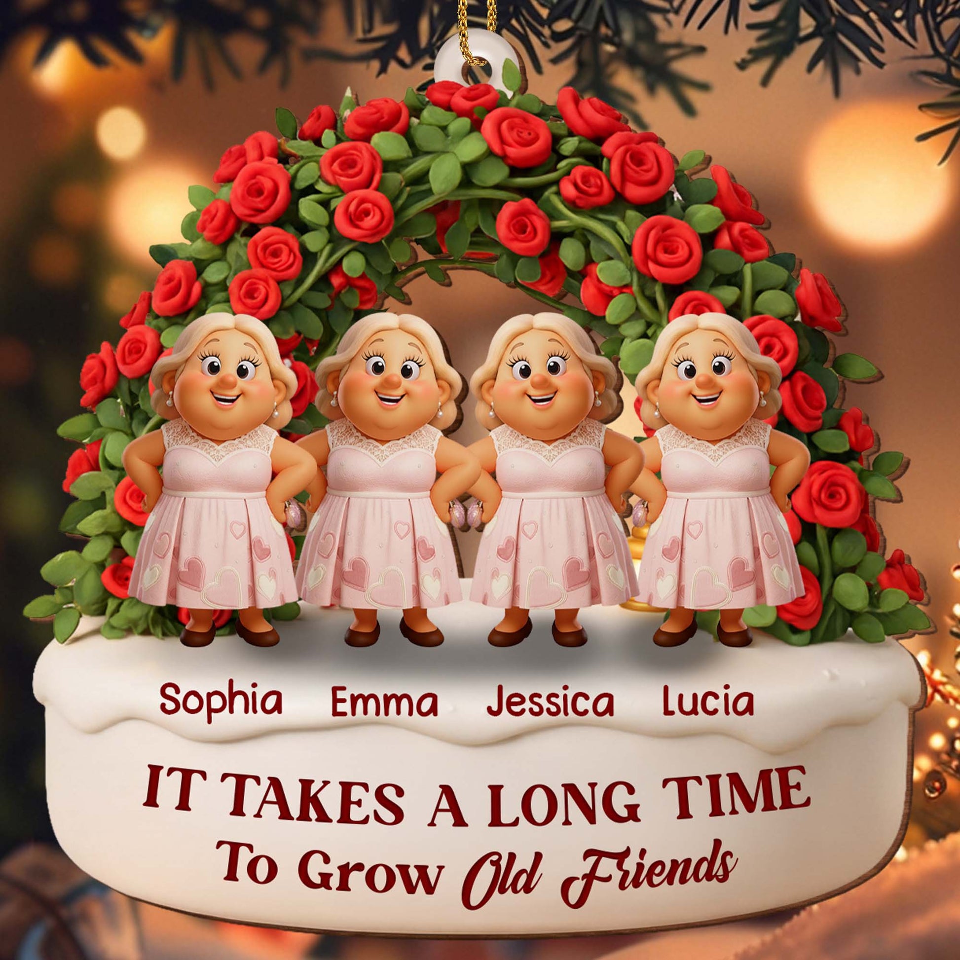 It Takes A Long Time To Grow Old Friends, Heart-Shaped Wreath With Roses