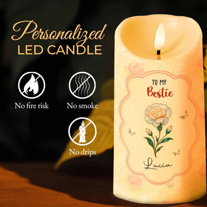 To My Bestie, Thank You For Standing By My Side, Flower and Butterflies