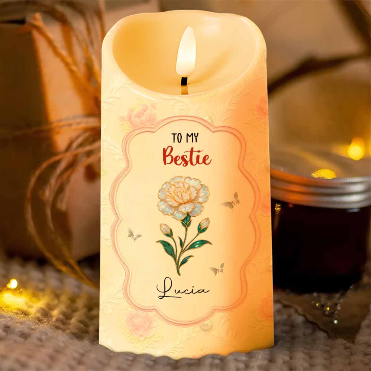 To My Bestie, Thank You For Standing By My Side, Flower and Butterflies