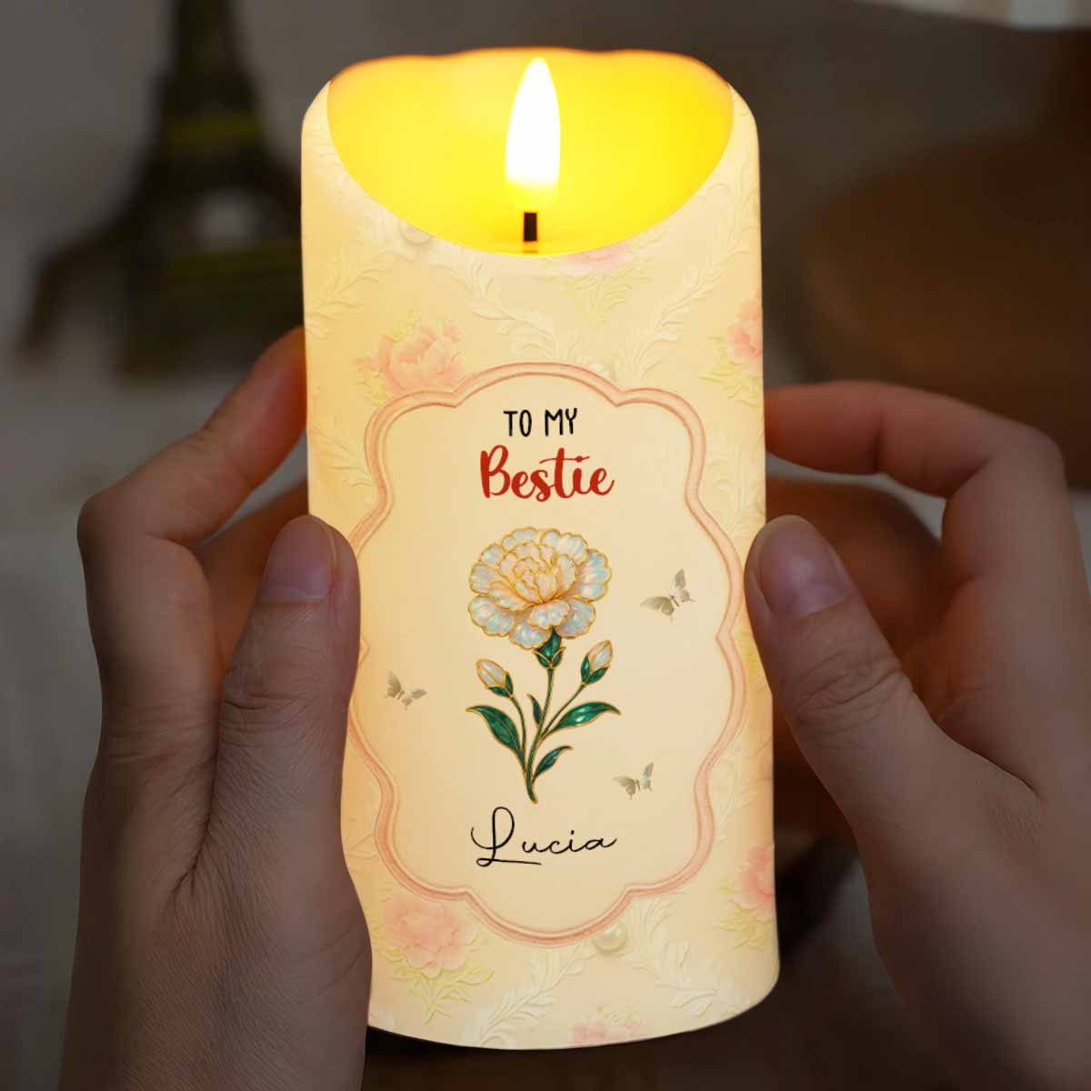 To My Bestie, Thank You For Standing By My Side, Flower and Butterflies