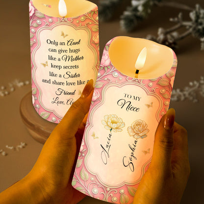 Only An Aunt Can Give Hugs Like A Mother, Flowers And Butterflies Design