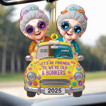 Let's Be Friends 'Til We're Old And Bonkers, Vintage Car & Flowers