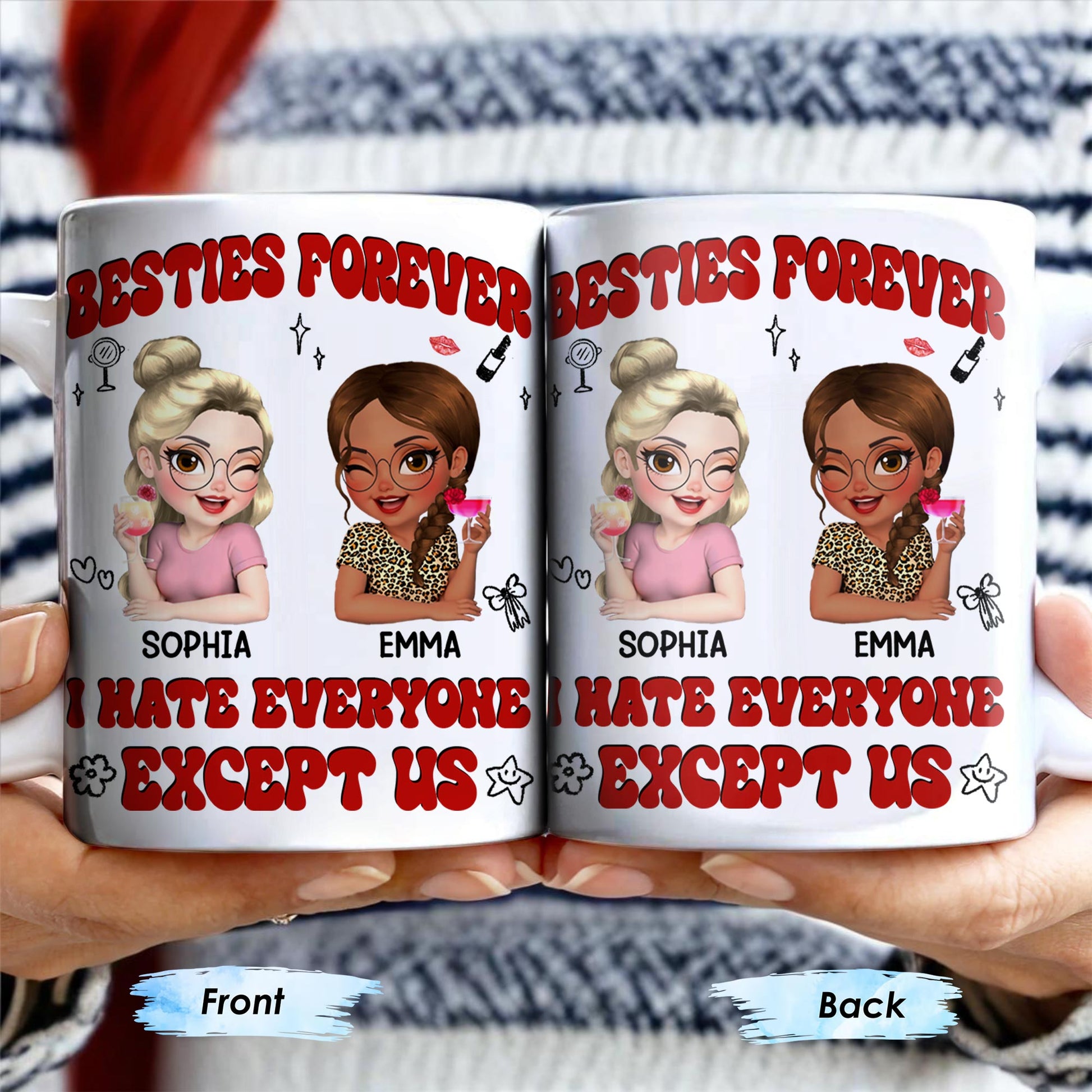 Besties Forever, I Hate Everyone Except Us, Ice Cream And Rose