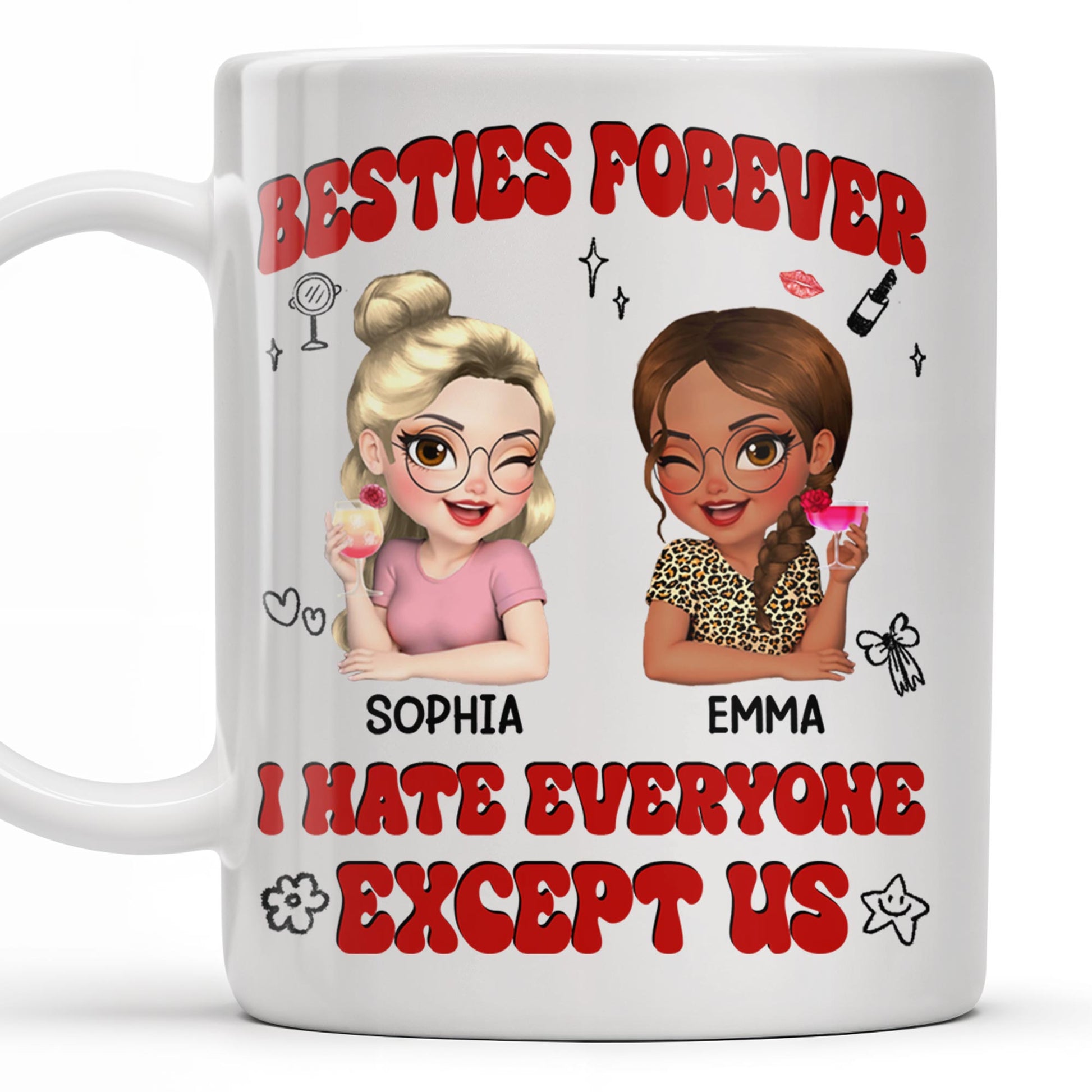 Besties Forever, I Hate Everyone Except Us, Ice Cream And Rose