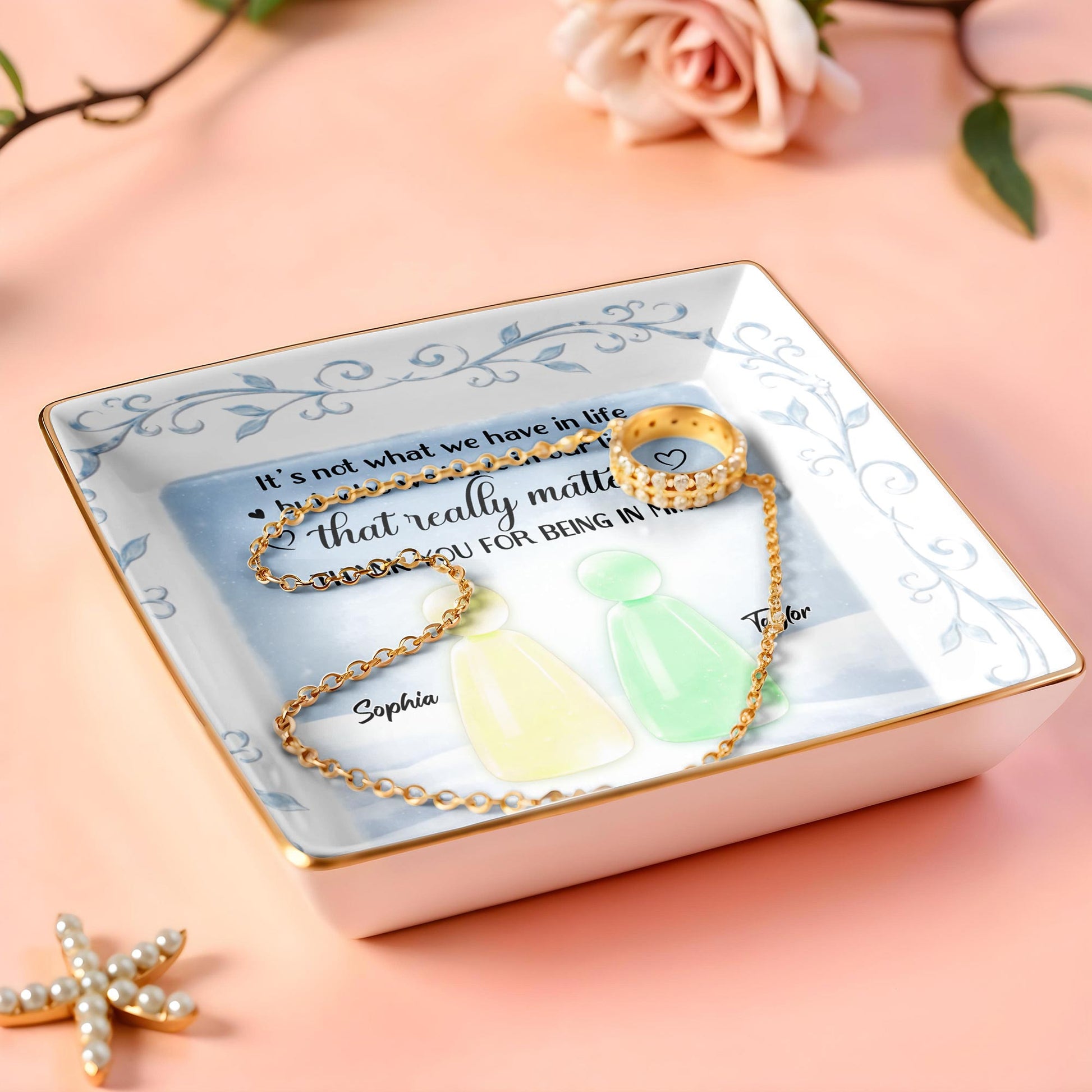 Thank You For Being In Mine With Abstract Figures And Floral Designs