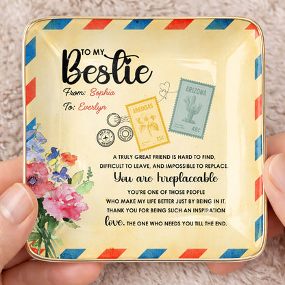 To My Bestie, A Truly Great Friend, Flowers Postage Stamps