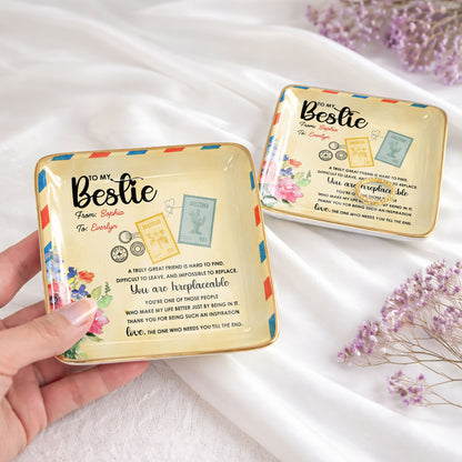 To My Bestie, A Truly Great Friend, Flowers Postage Stamps