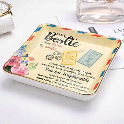 To My Bestie, A Truly Great Friend, Flowers Postage Stamps