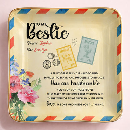 To My Bestie, A Truly Great Friend, Flowers Postage Stamps