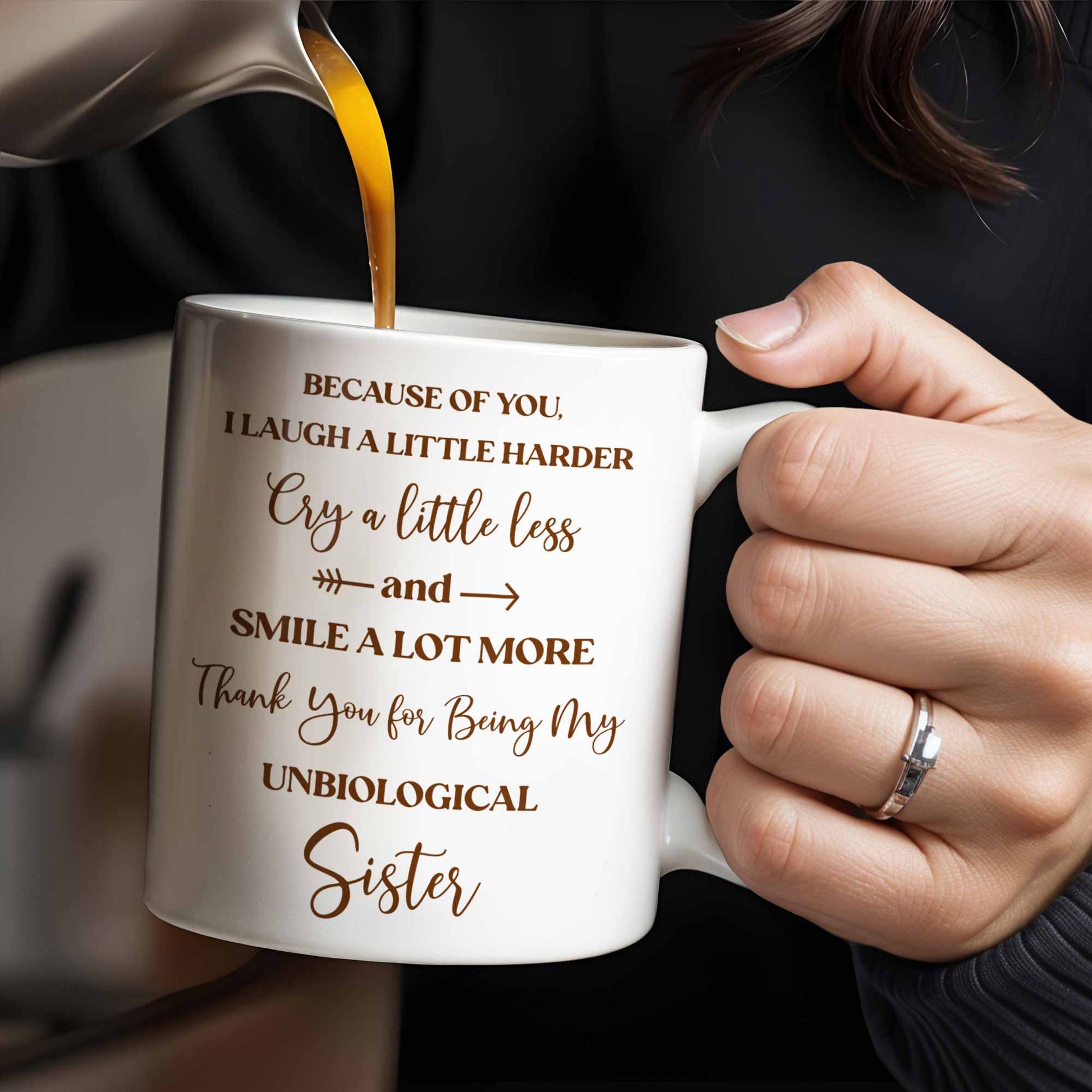 Thank You for Being My Unbiological Sister With Flowers