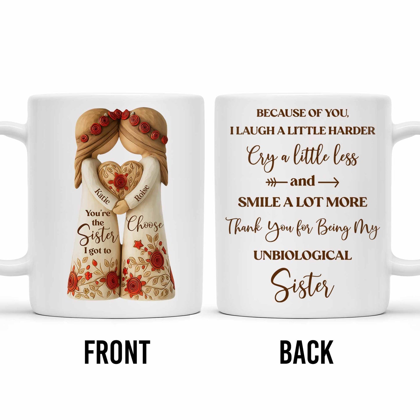 Thank You for Being My Unbiological Sister With Flowers