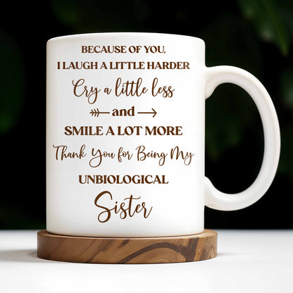 Thank You for Being My Unbiological Sister With Flowers