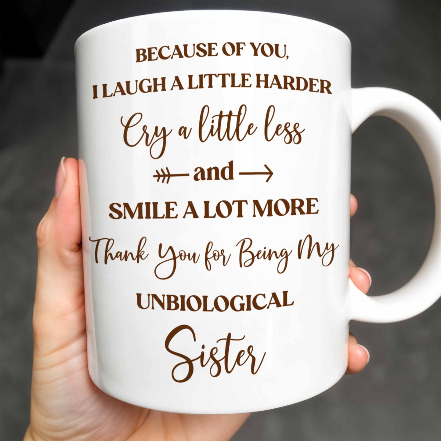 Thank You for Being My Unbiological Sister With Flowers