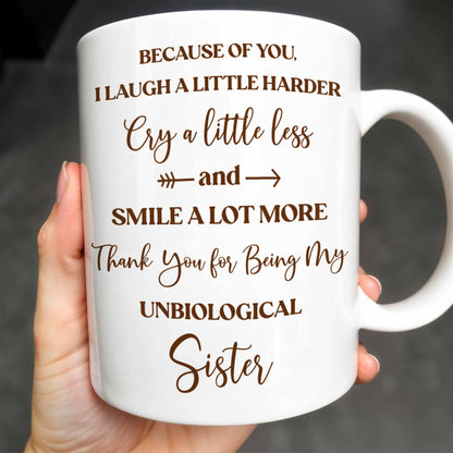 Thank You for Being My Unbiological Sister With Flowers