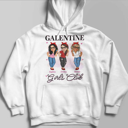 Galentine Girls Club Custom Character Illustration T-Shirt