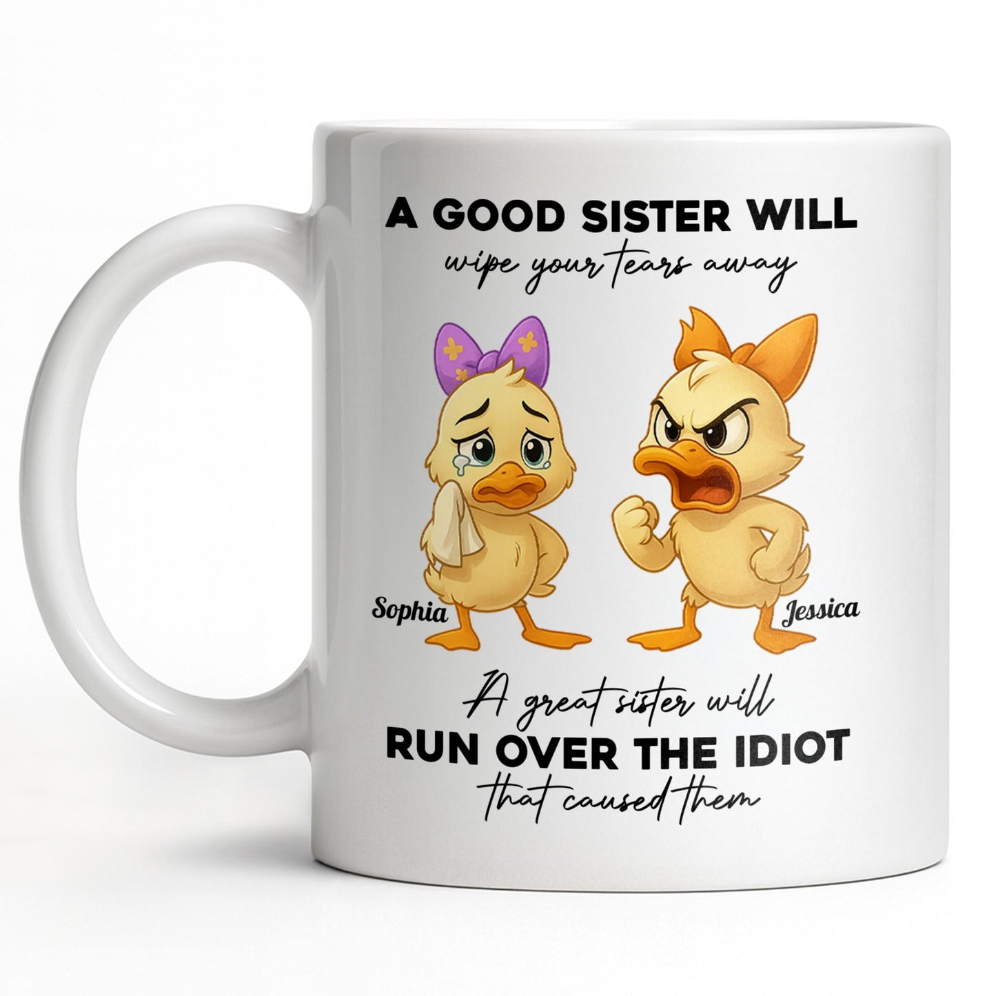 A Good Sister Will Wipe Your Tears Away With Cartoon Ducks
