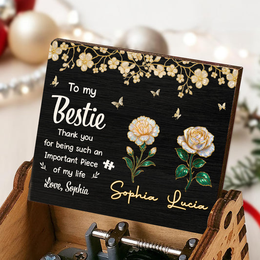 To My Bestie, Thank You, Flowers And Butterflies