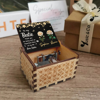 To My Bestie, Thank You, Flowers And Butterflies