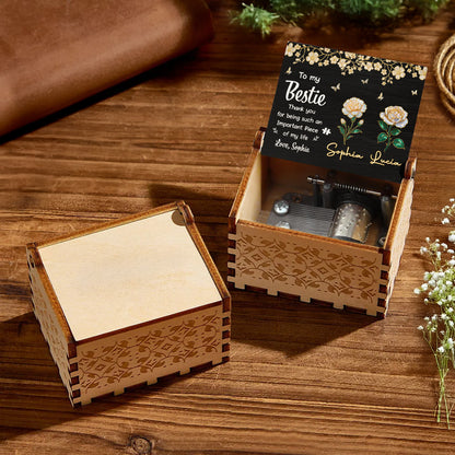 To My Bestie, Thank You, Flowers And Butterflies