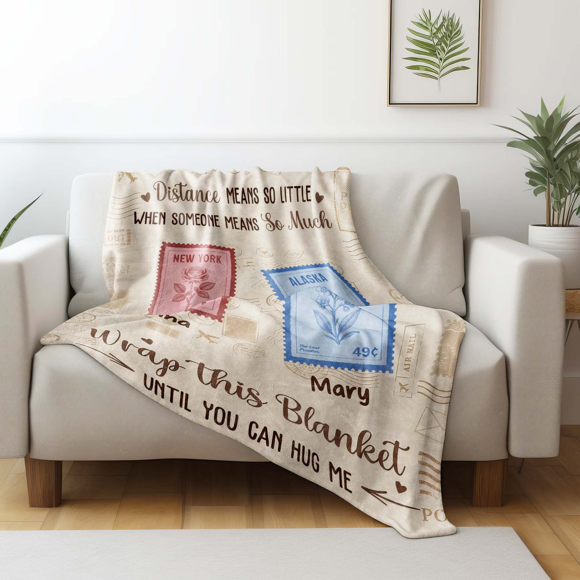 Distance Means So Little, Cozy Wrap Blanket With Postcards
