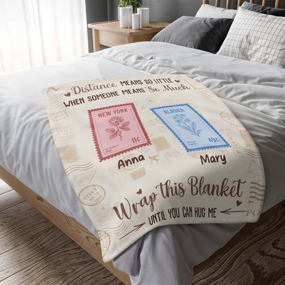 Distance Means So Little, Cozy Wrap Blanket With Postcards