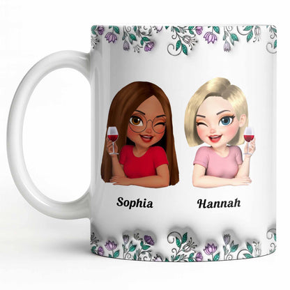 Celebrate Friendship With Personalized Coffee Mug Featuring Stylish Flowers