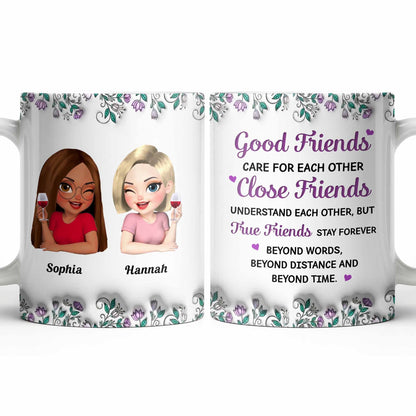 Celebrate Friendship With Personalized Coffee Mug Featuring Stylish Flowers