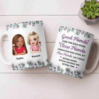 Celebrate Friendship With Personalized Coffee Mug Featuring Stylish Flowers