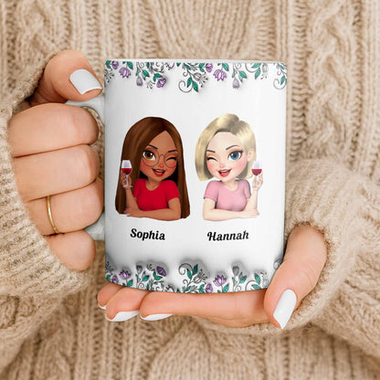 Celebrate Friendship With Personalized Coffee Mug Featuring Stylish Flowers