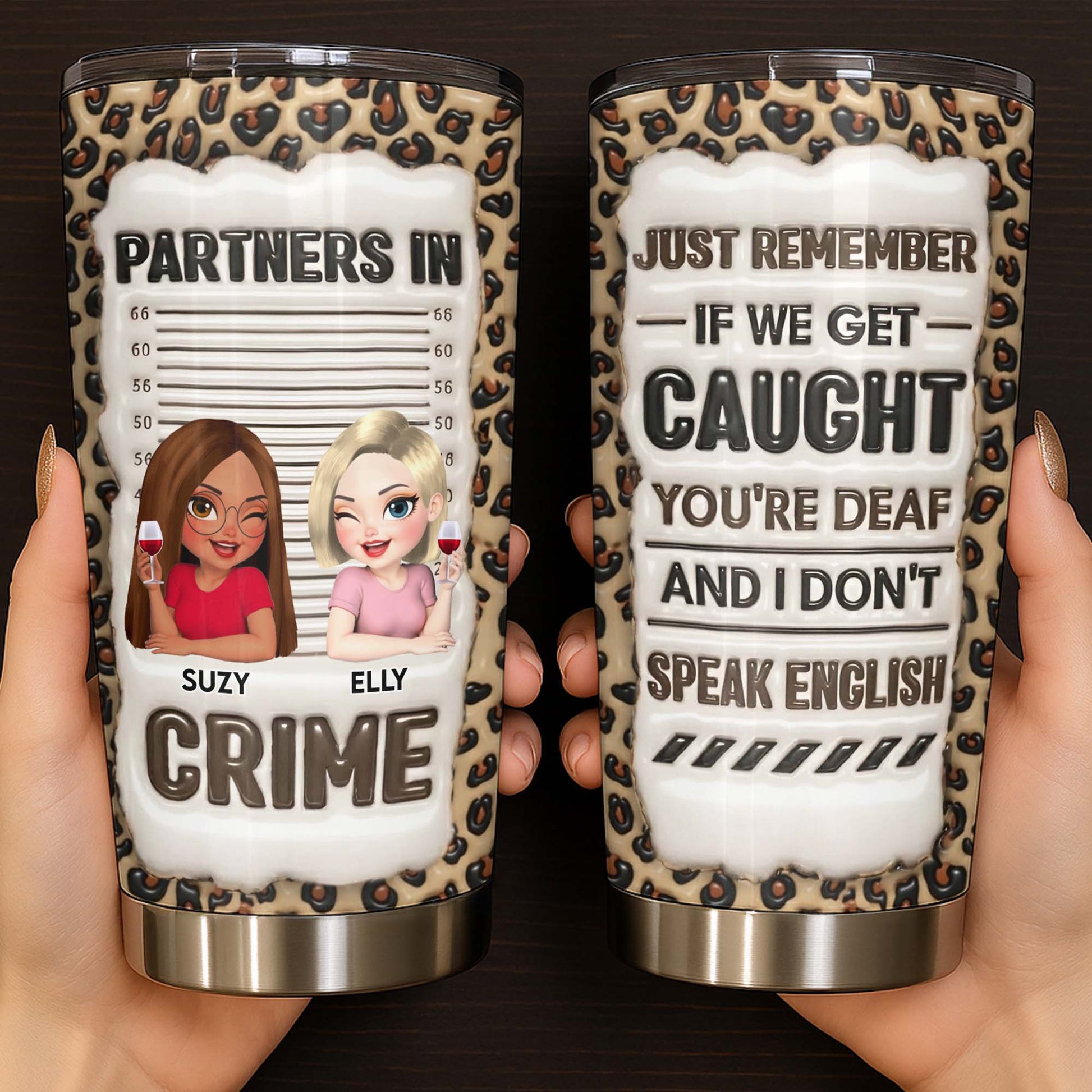 Partners In Crime, Just Remember If We Get Caught, Cartoon Characters, Leopard Print