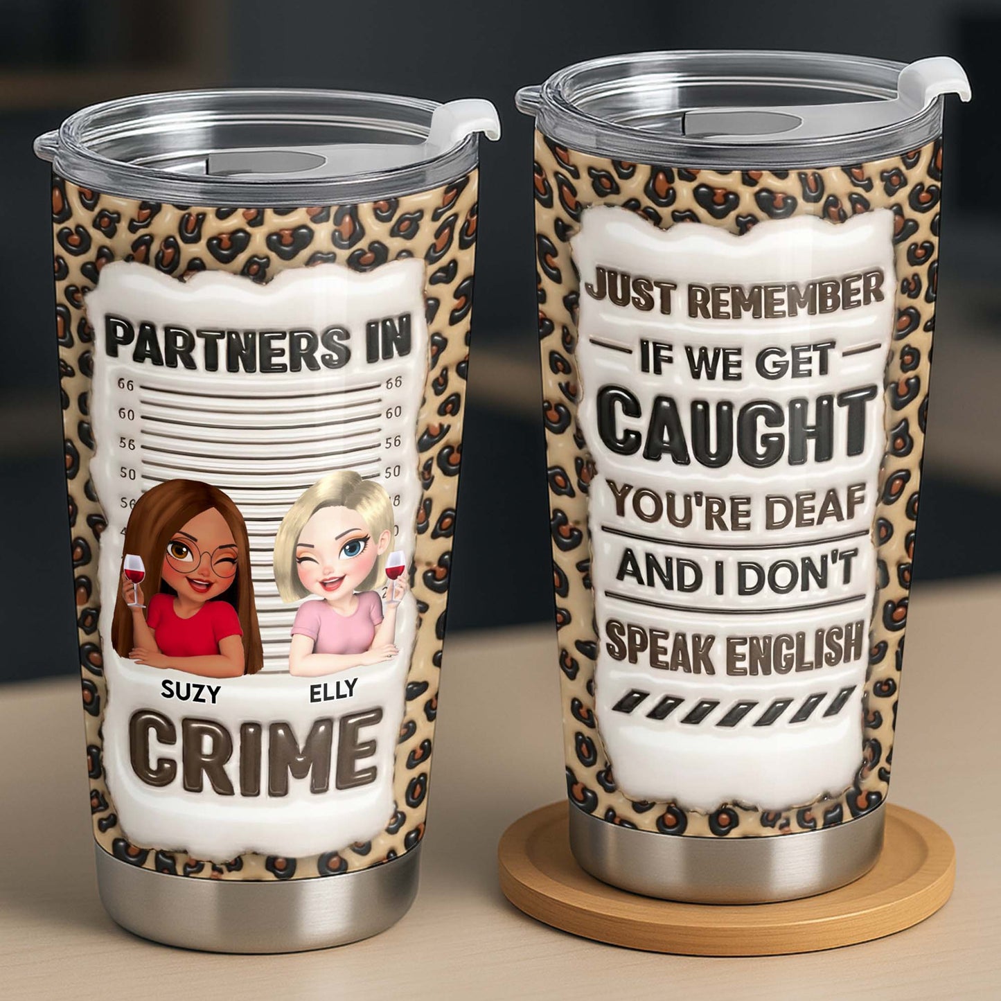 Partners In Crime, Just Remember If We Get Caught, Cartoon Characters, Leopard Print