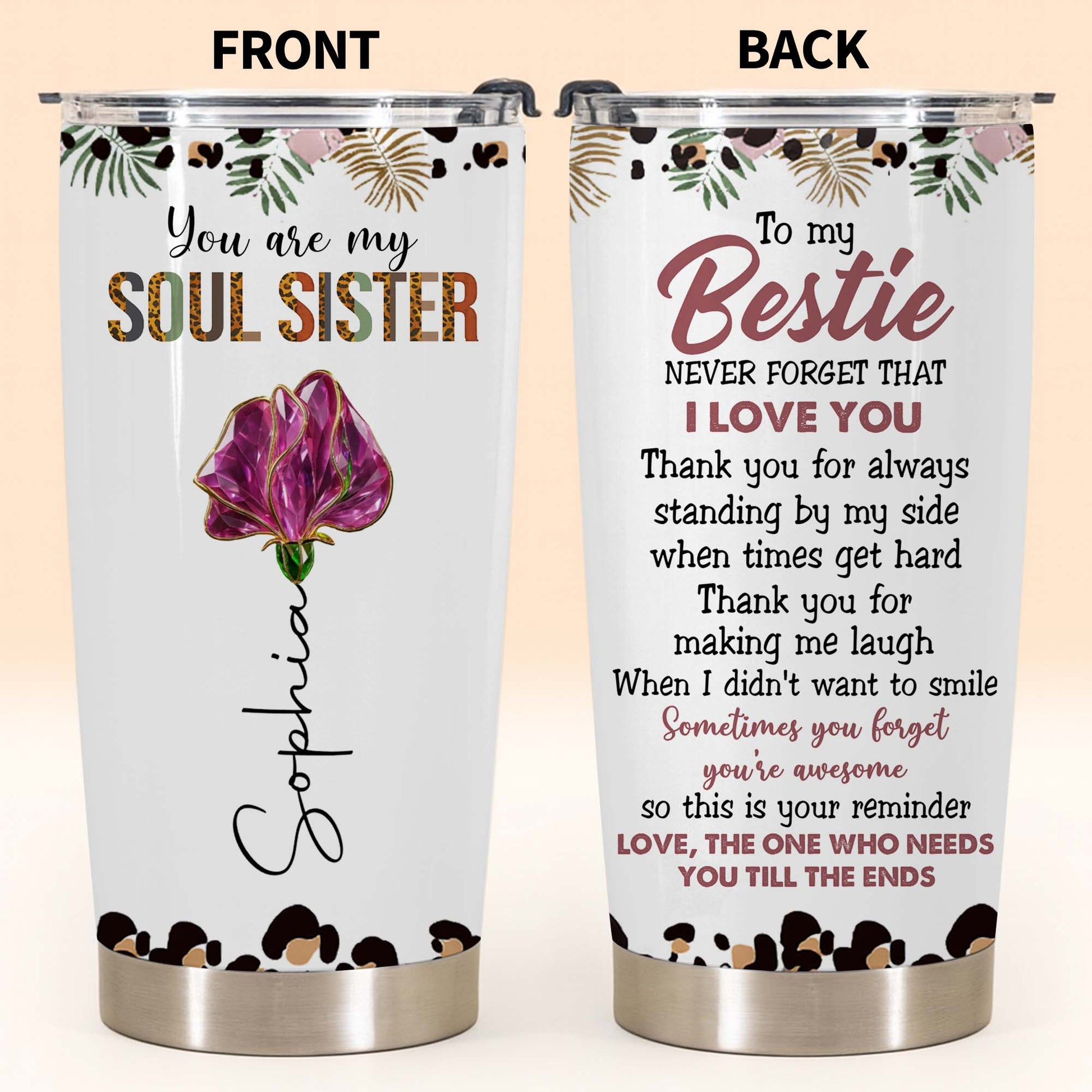 To My Bestie, Reminder Of Our Friendship With Flower Design