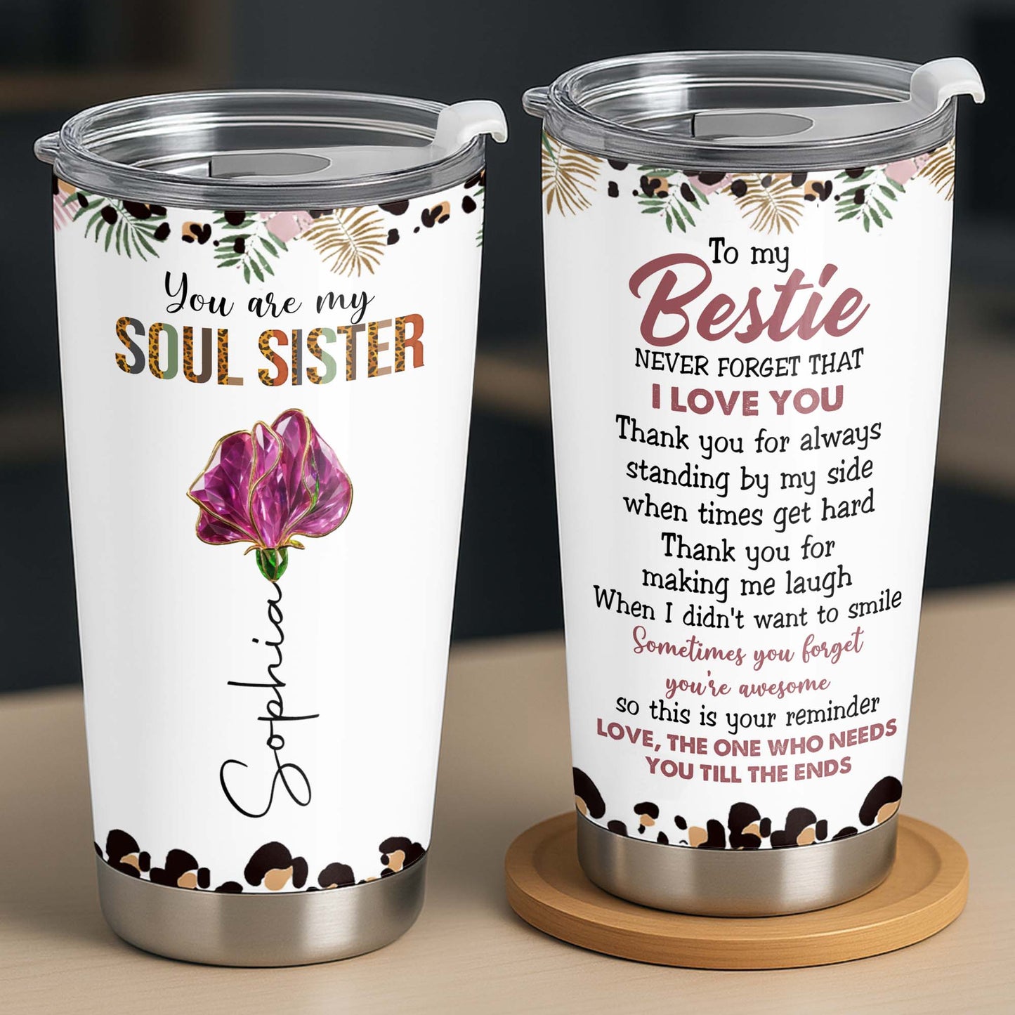 To My Bestie, Reminder Of Our Friendship With Flower Design